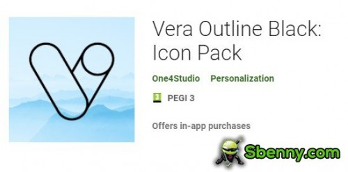 Vera Outline Black: paquete de iconos MOD APK