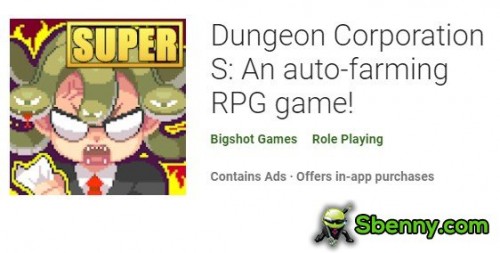 Dungeon Corporation S: Logħba RPG tal-biedja awtomatika!